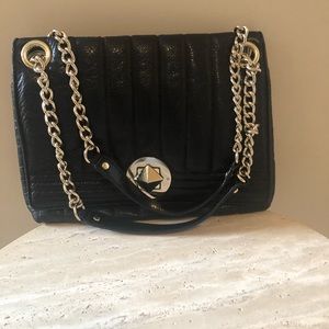 Black Kate Spade purse with gold chain